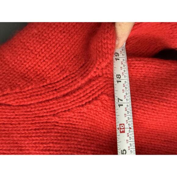 Boden Red Knit Sweater with White Embroidered Hearts, Size Small - Picture 8 of 8